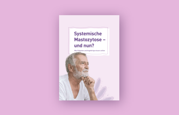 Älterer Mann im Seitenprofil, der seinen Kopf nachdenklich aufstützt: Ihr Partner in der Systemischen Mastozytose